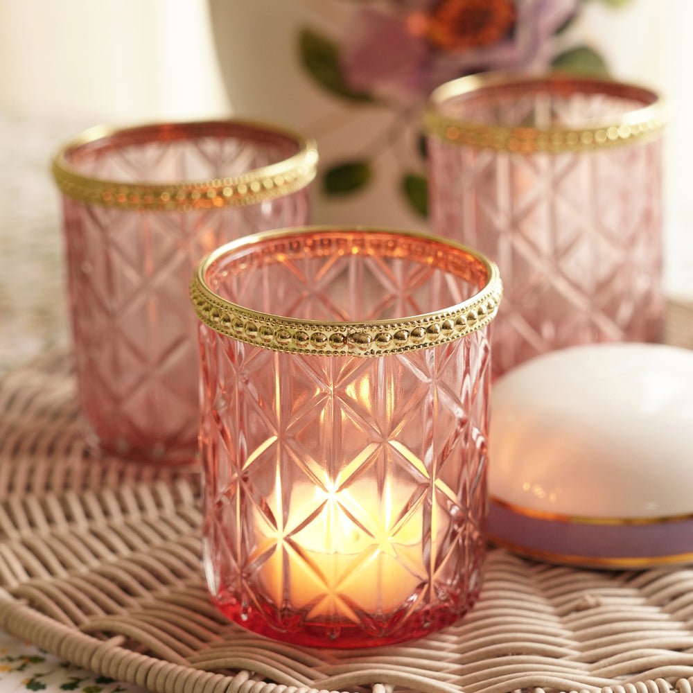 Pink Diamond Texture Tea-Light Holder