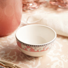 Pink Floral Print Ceramic Side Bowl Small