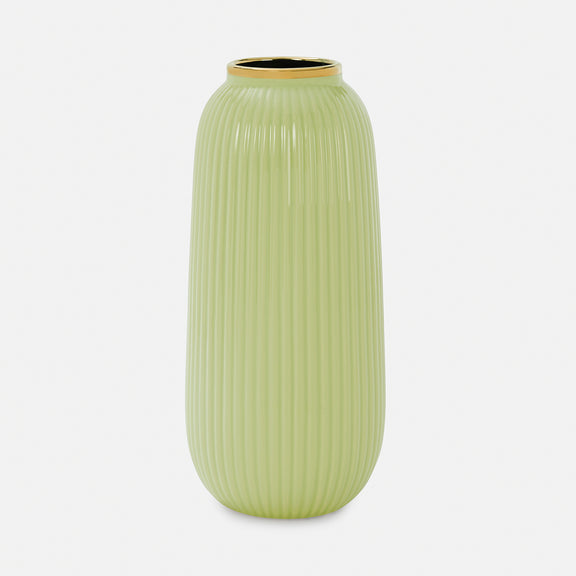 Shop Light Green Ribbed Ceramic Vase - Large - at Best Price Online in ...