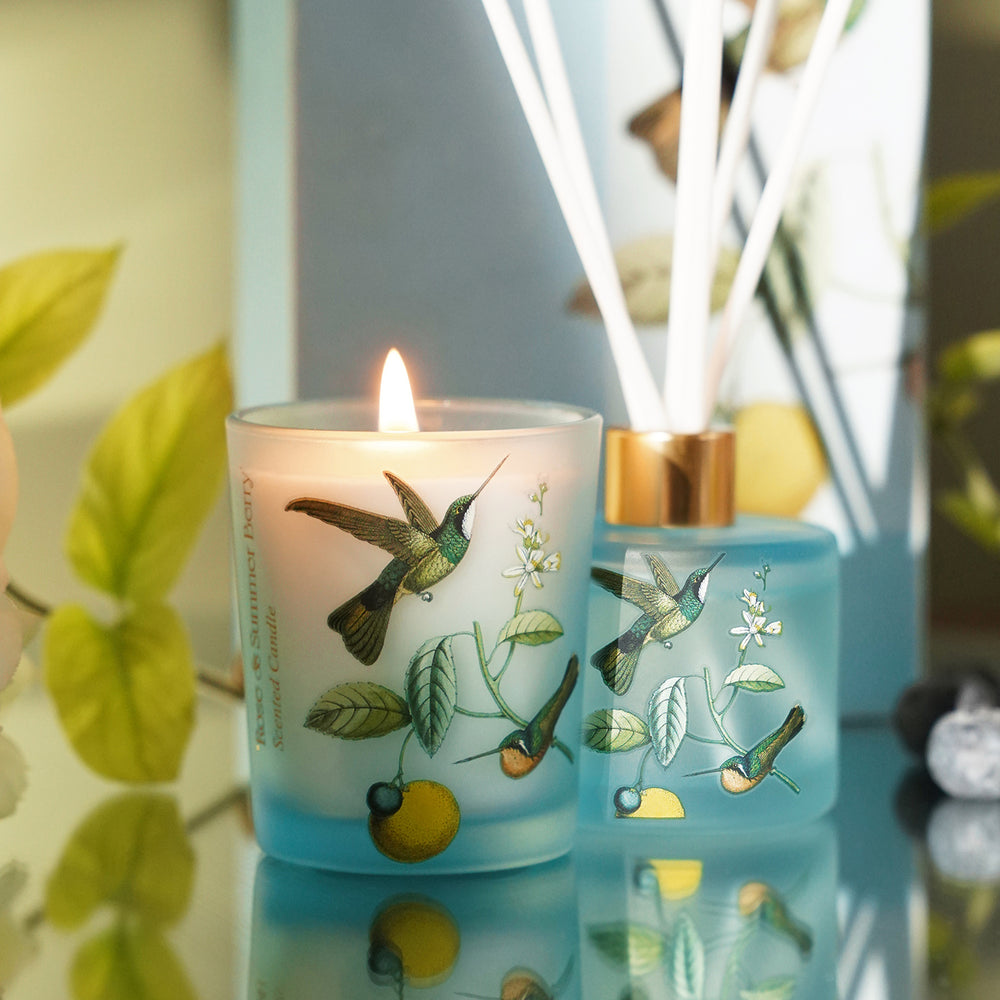 Blue Rose & Summer Berry Candle & Diffuser Set