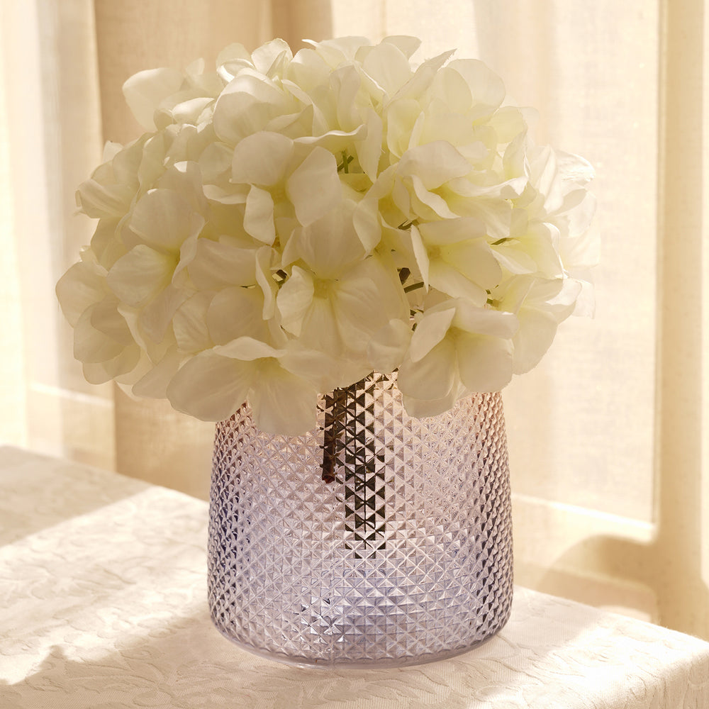 Purple And Pink Ombre Textured Glass Vase - Small