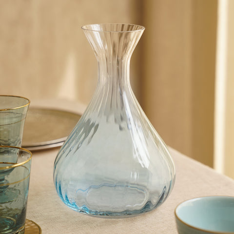 Light Blue Ombre Glass Decanter