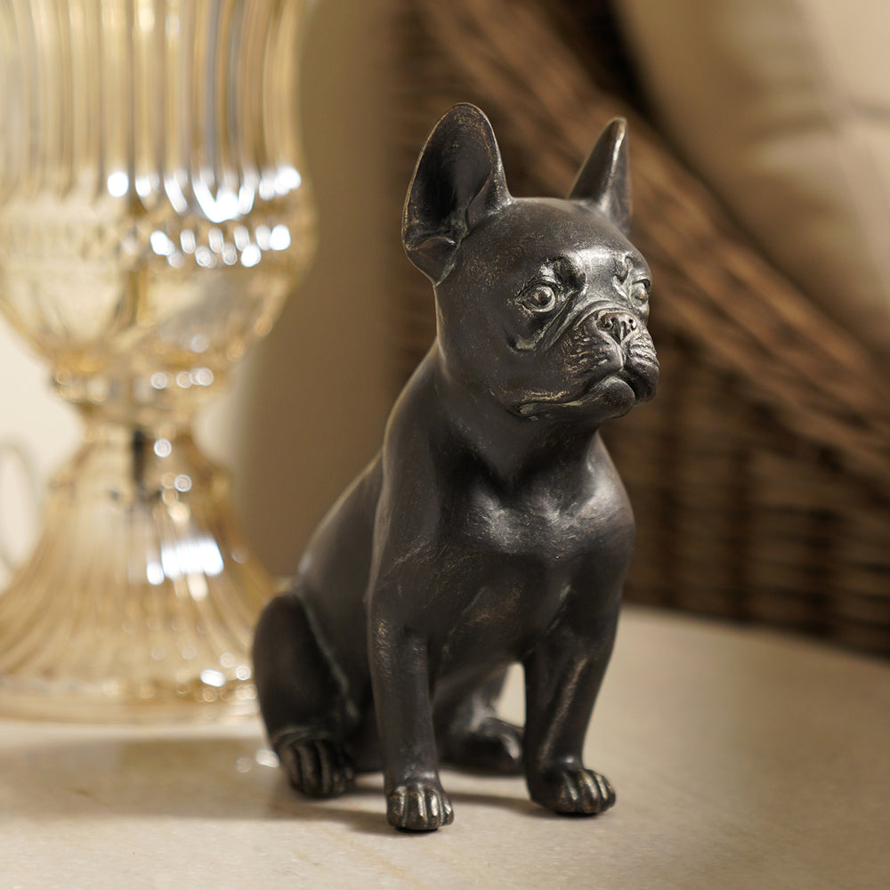 Black Polyresin Sitting Dog
