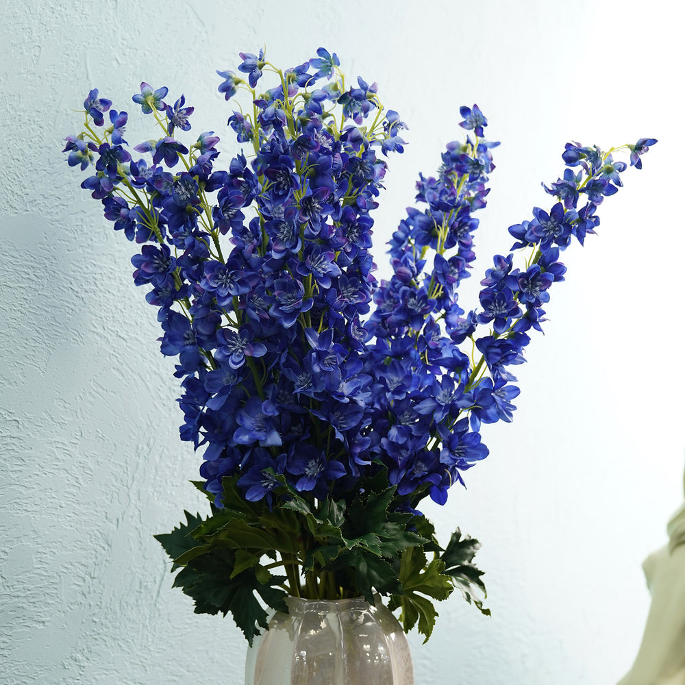 Dark Blue Artificial Delphinium Spray Flower Stem - Single
