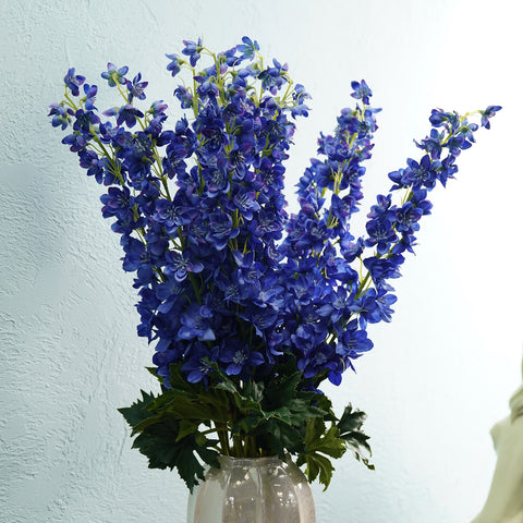 Dark Blue Artificial Delphinium Spray Flower Stem - Single