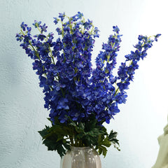 Dark Blue Artificial Delphinium Spray Flower Stem - Single