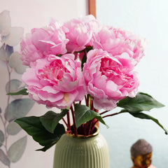 Light Pink Artificial Peony Flower Stem - Single