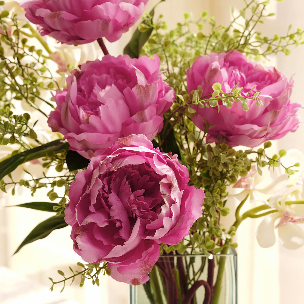 Dark Pink Artificial Peony Flower Stem - Single