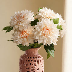 Ivory Artificial Dahlia Flower Stem - Single