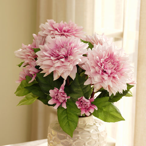 Light Pink Artificial Dahlia Flower Stem - Single