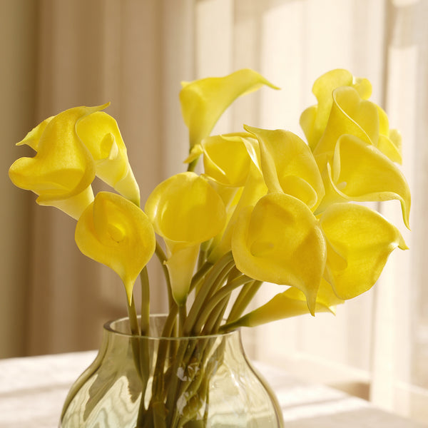 Yellow Calla Lily Artificial Flower Stem - Single