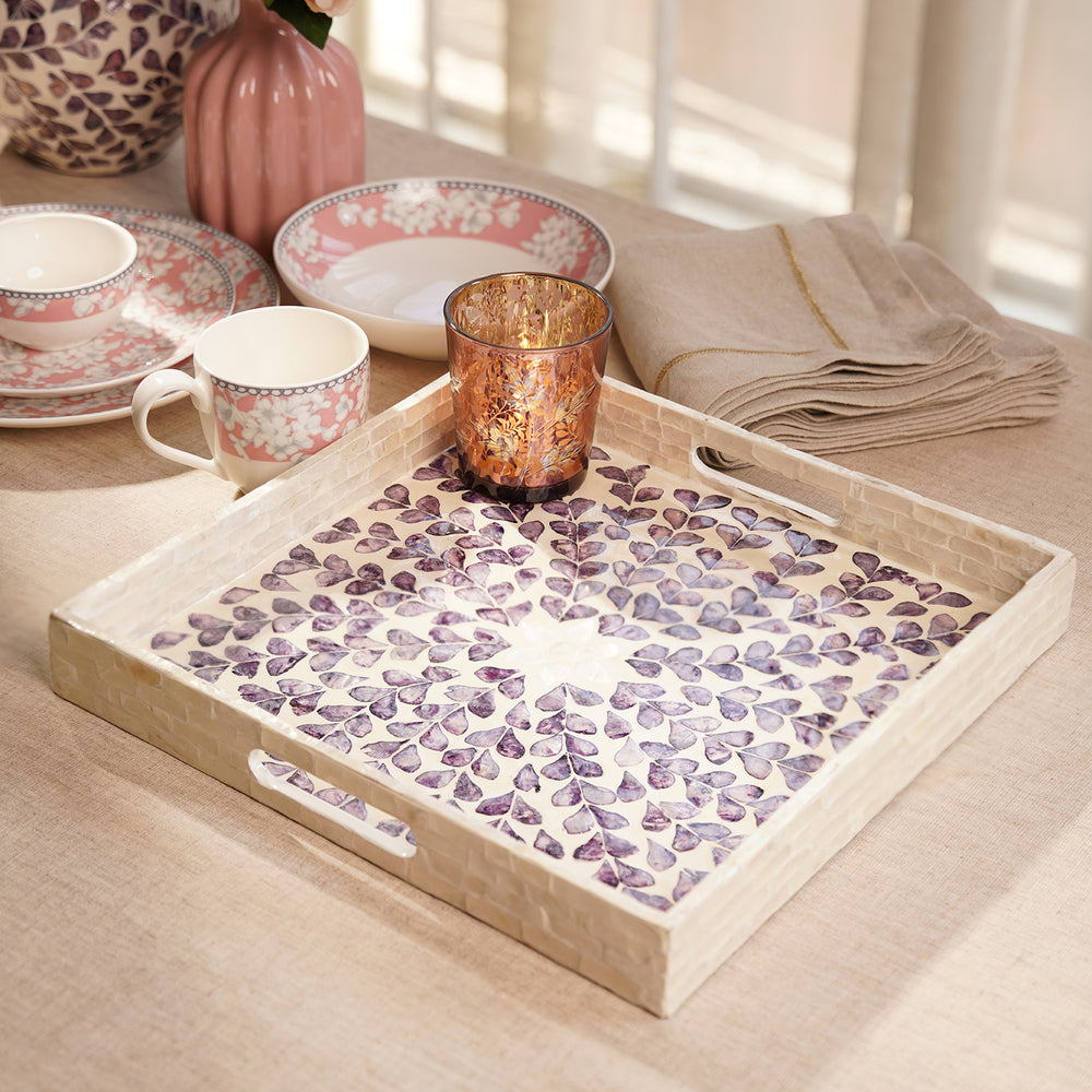 Purple Mother of Pearl Square Tray