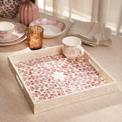 Pink Mother of Pearl Square Tray
