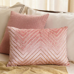 Pink Gotta Patti Embroidery Velvet Cushion Cover