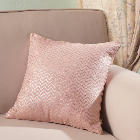 Pink Printed Chanderi Cushion Cover