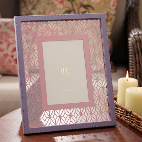 Purple and Pink Lazer Cut Faux Leather Photo Frame