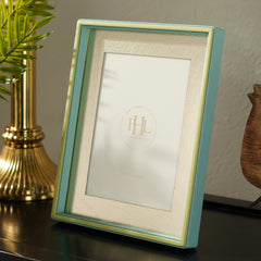 Blue and Green Dual Toned Faux Leather Photo Frame