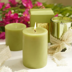 Green Lime Basil and Crush Pillar Candle - Large
