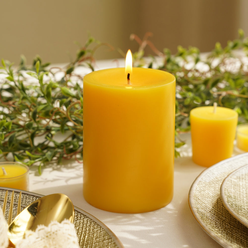 Yellow Magnolia Jasmine Pillar Candle - Large