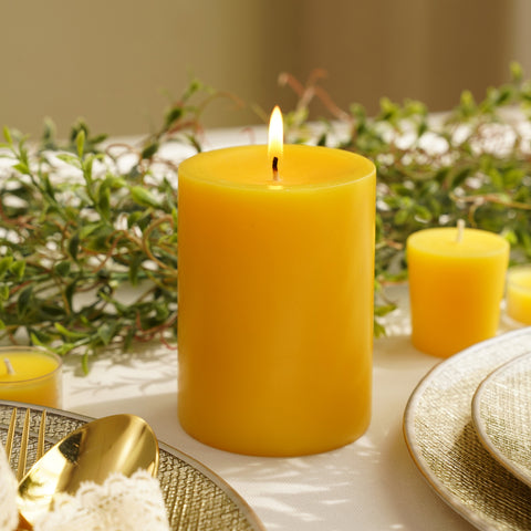 Yellow Magnolia Jasmine Pillar Candle - Large