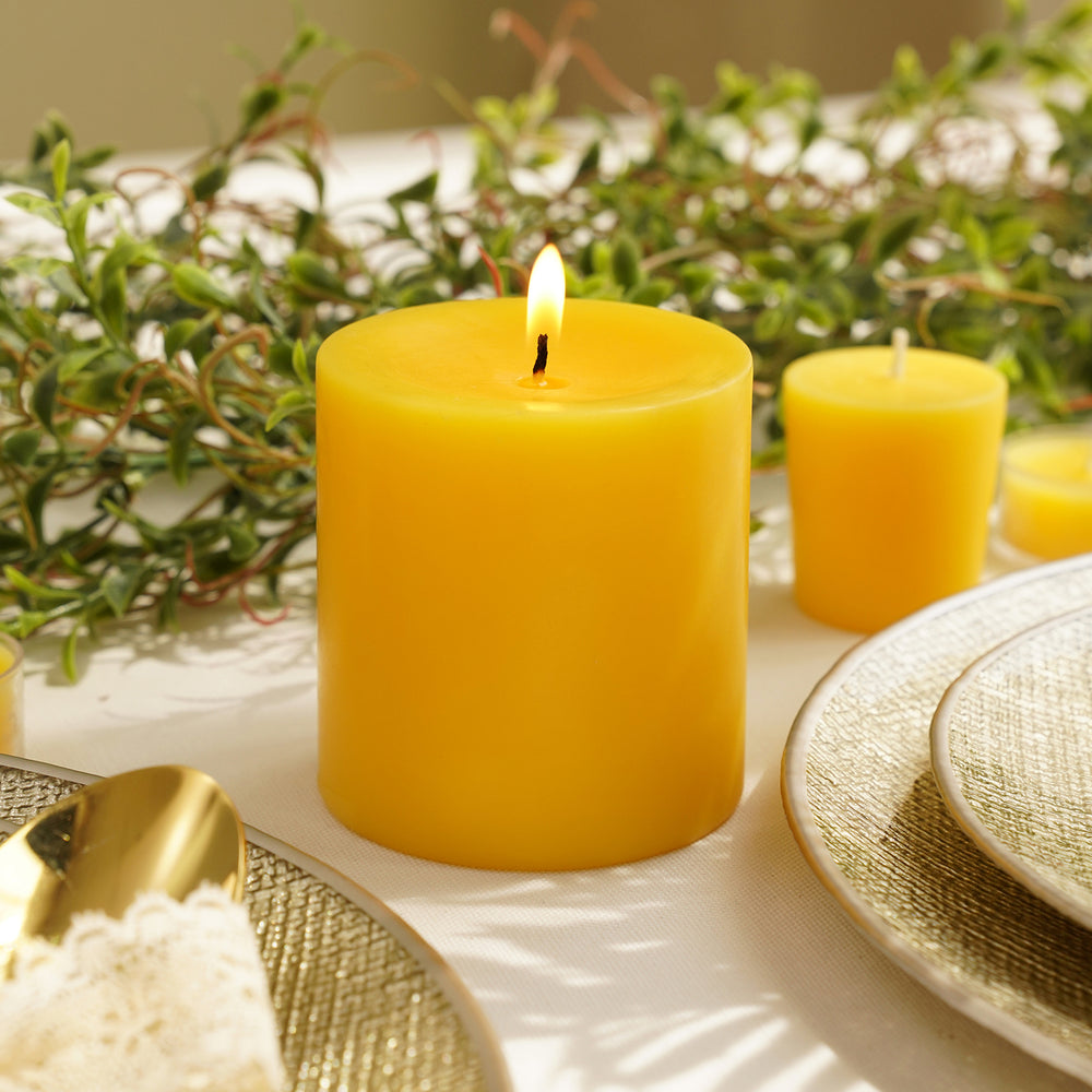 Yellow Magnolia Jasmine Pillar Candle - Medium