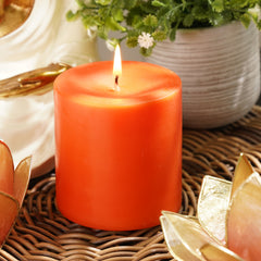 Orange Playful Berries Pillar Candle - Medium