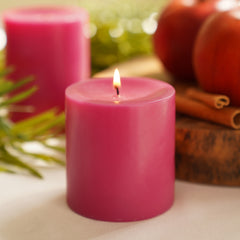 Pink Apple Cinnamon Pillar Candle - Medium