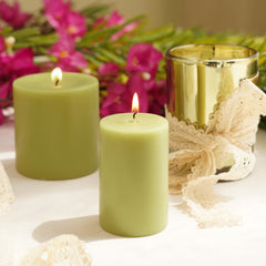 Green Lime Basil and Crush Pillar Candle - Small