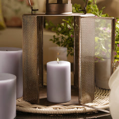 Purple Black Amber Pillar Candle - Small