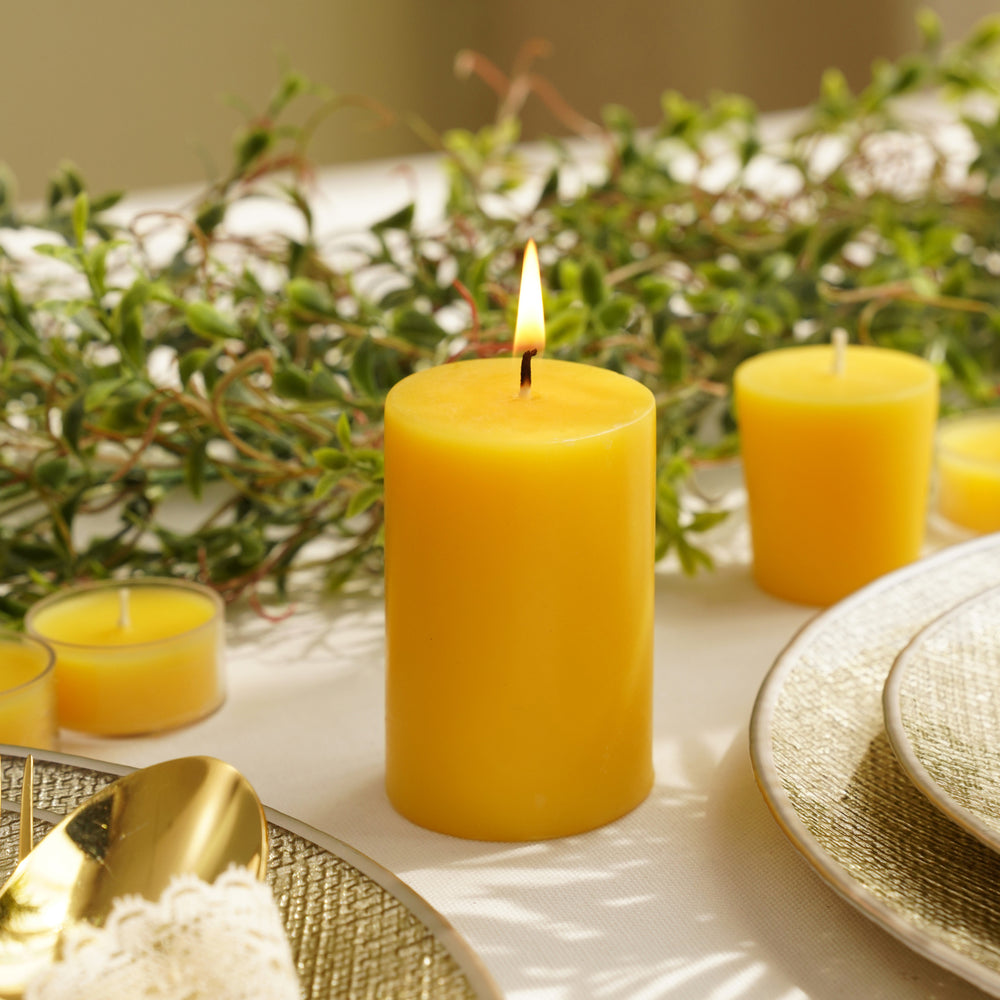 Yellow Magnolia Jasmine Pillar Candle - Small