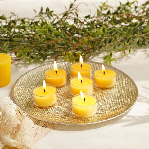 Set of 6 Yellow Magnolia Jasmine Tealight Candles