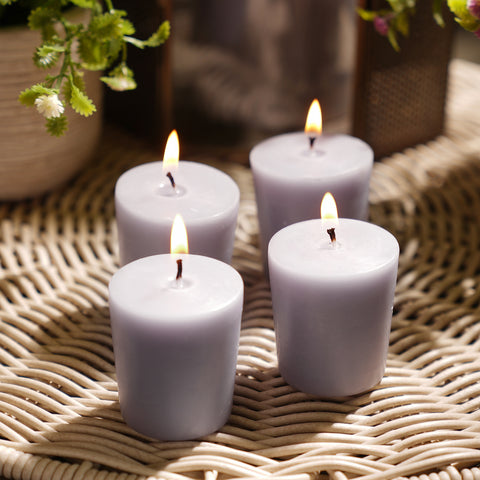 Set of 4 Purple Black Amber Votive Candles