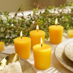 Set of 4 Yellow Magnolia jasmine Votive Candles