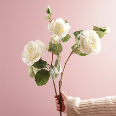 Ivory Rose Faux Flower Single Stem