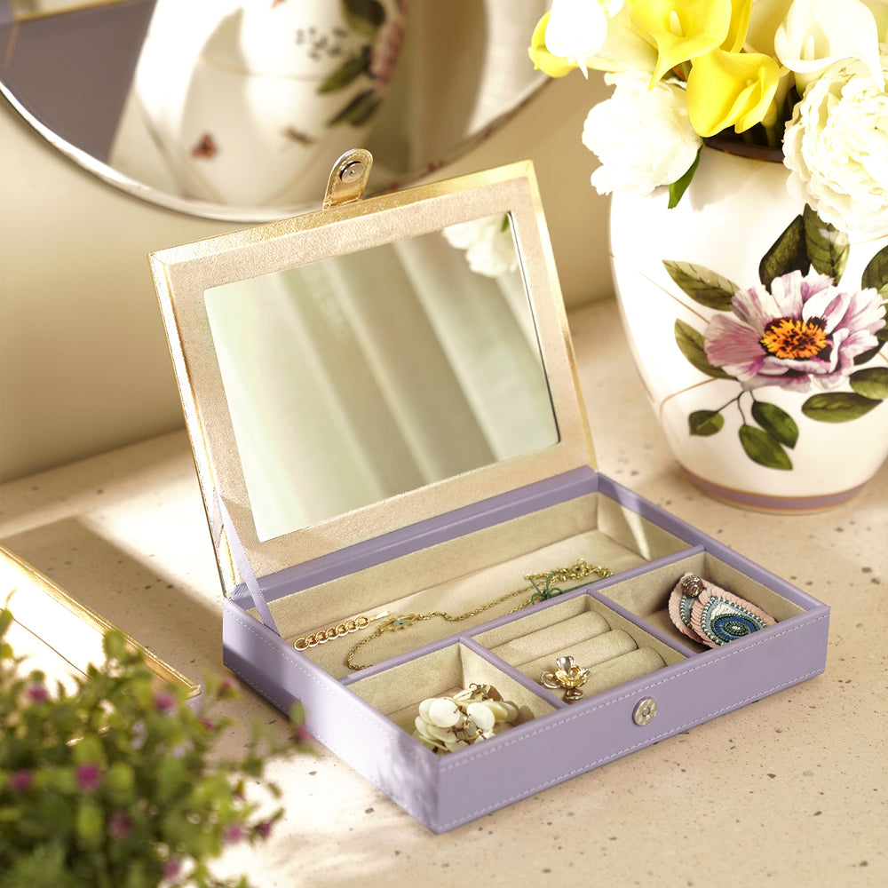Purple Faux Leather Jewellery Box