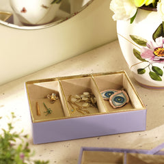 Purple 3 Compartment Faux Leather Organiser