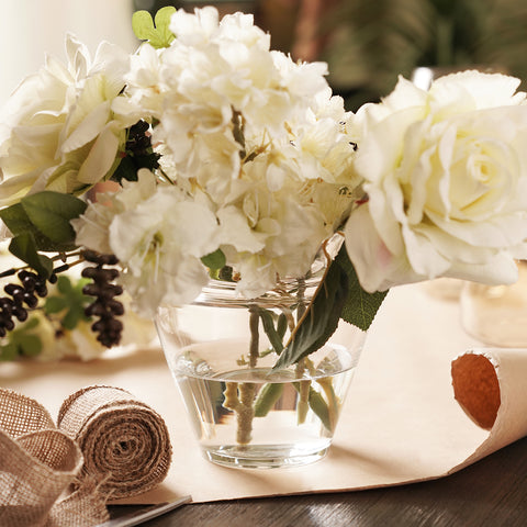 Clear V-shape Glass Vase - Small