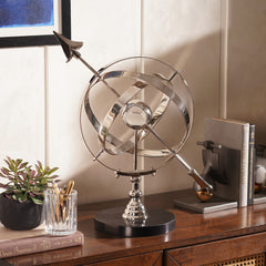 Silver Decorative Armillary with Stand