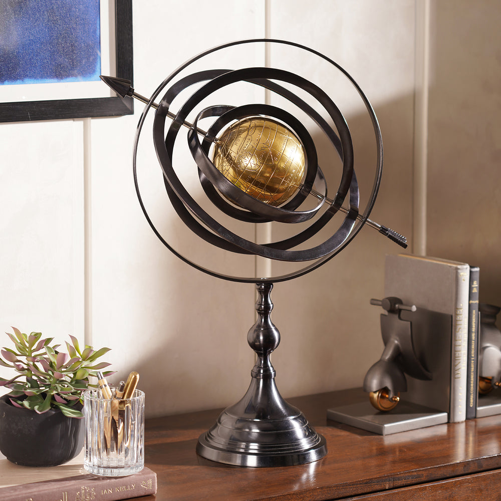 Black Decorative Armillary with Stand