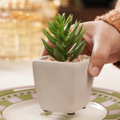 Green Potted Artificial Cactus - Medium