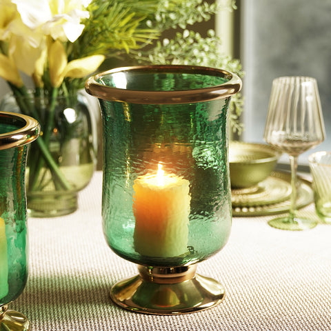 Green Textured Hurricane with Stand - Large