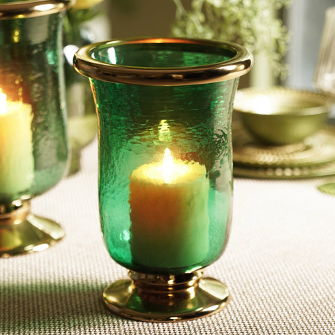 Green Textured Hurricane with Stand - Small