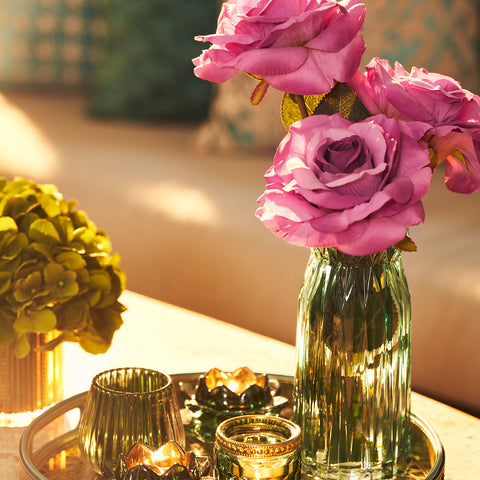 Purple Rose Faux Flower Stem - Single
