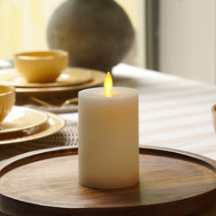Ivory Flickering Flameless LED Taper Candle - Large