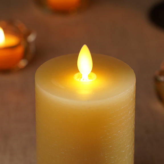 Shop Beige LED Flickering Flame Wax Candle Large at Best Price
