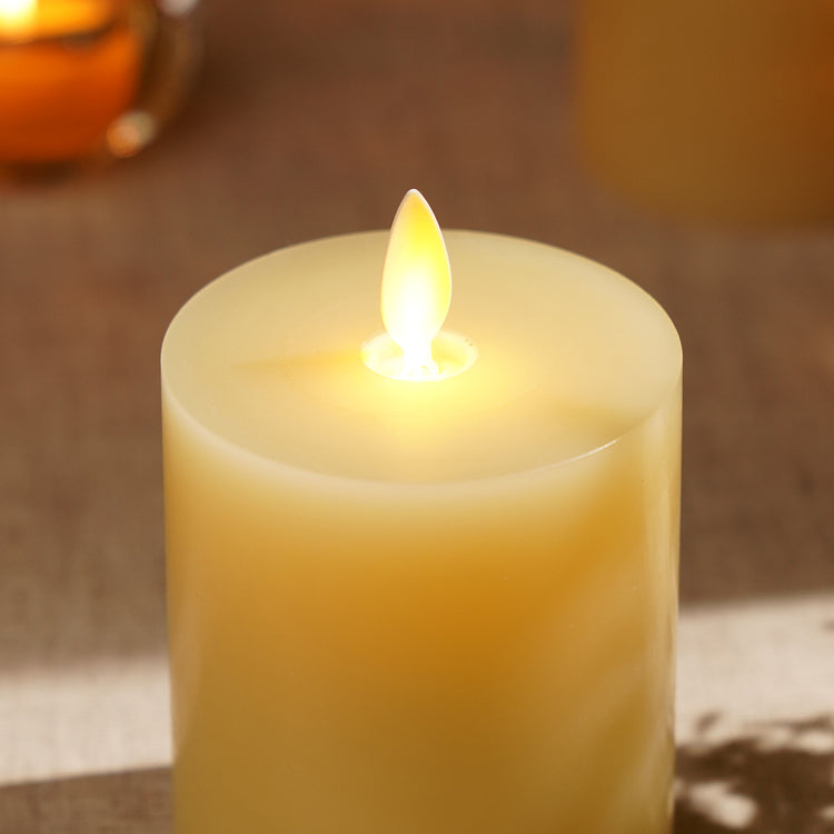 Shop Beige LED Flickering Flame Wax Candle Small at Best Price