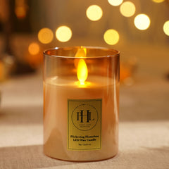 Amber LED Flickering Flame Candle - Small