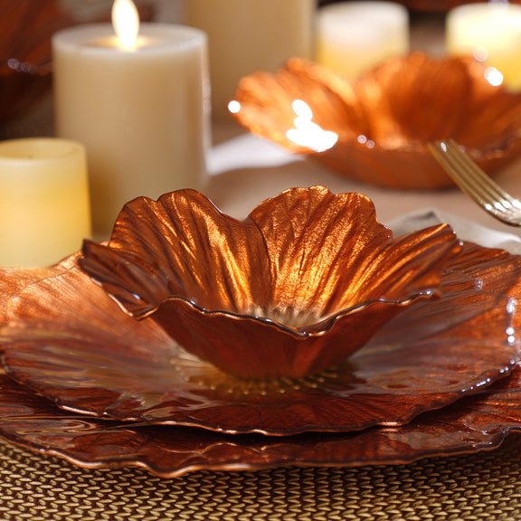 Shop Set of 2 Orange Floral Shaped Side Bowls - Small - at Best Price ...