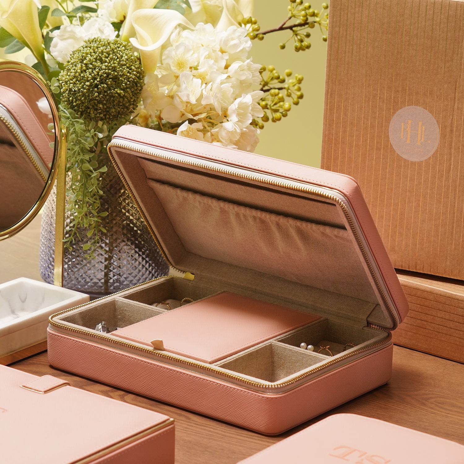 Shop Pink Faux Leather Jewellery Box Large at Best Price Online in India