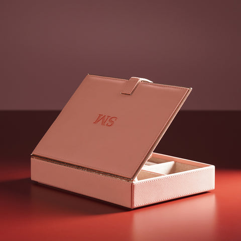 Pink Faux Leather Jewellery Box